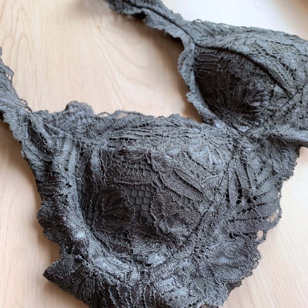 Aerie Grey Lace Padded Bralette